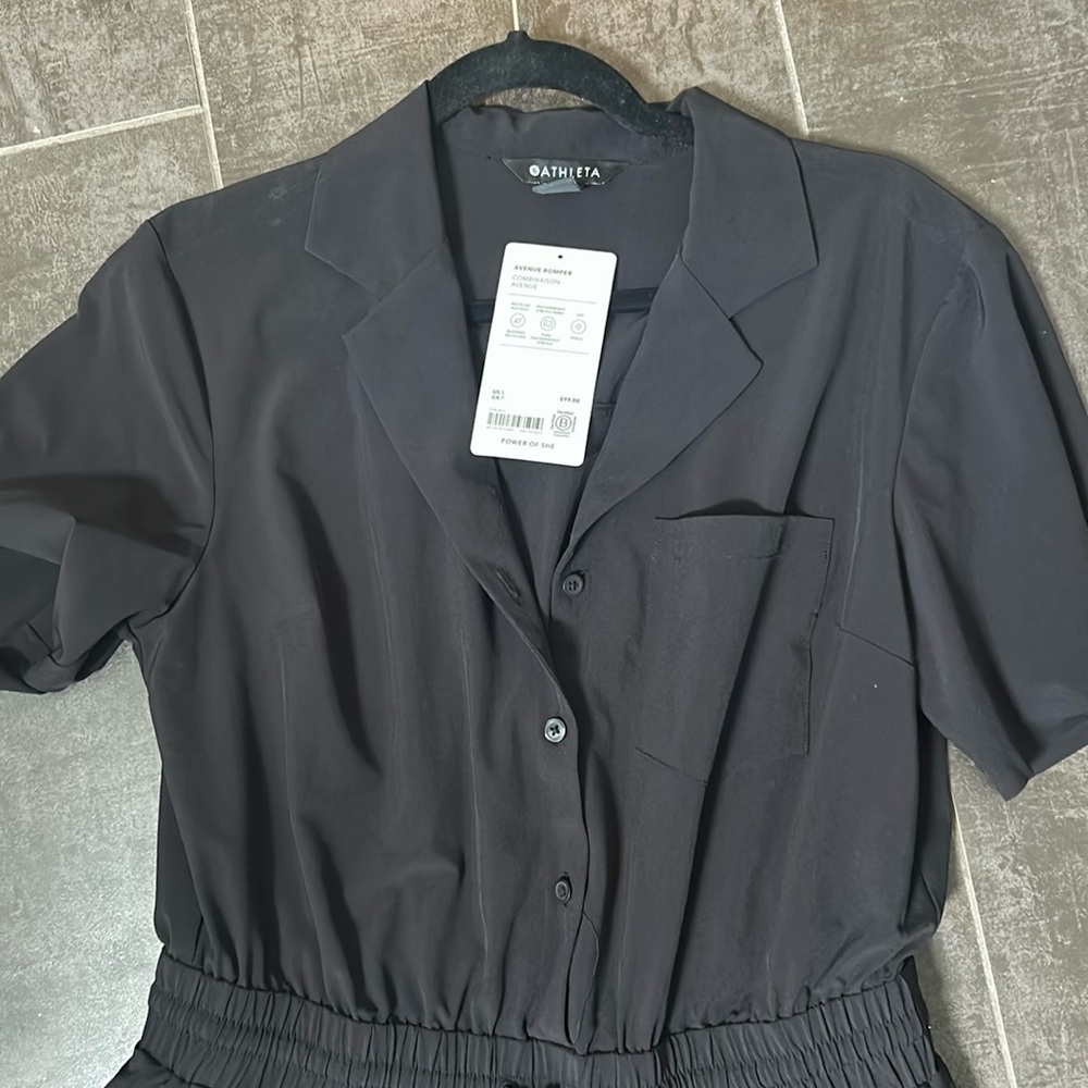 Athleta Avenue romper black sz S NWT